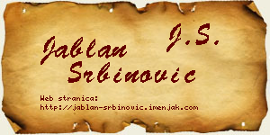 Jablan Srbinović vizit kartica